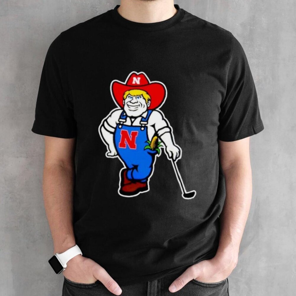 Nebraska Huskers Herbie Husker Golf Graphic T-Shirt NCAA Team Fan Merch Tee 91